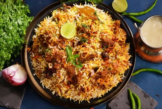 Delicious Goat Biryani at Green Chili Fine Indian Cuisine in Calgary, AB